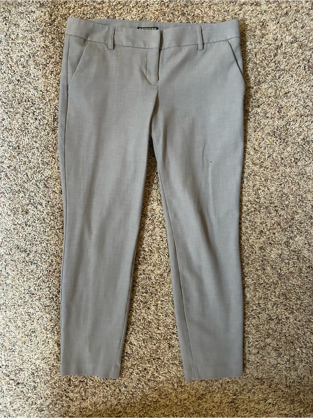 Express Light Gray Tailored Columnist Dress Pants